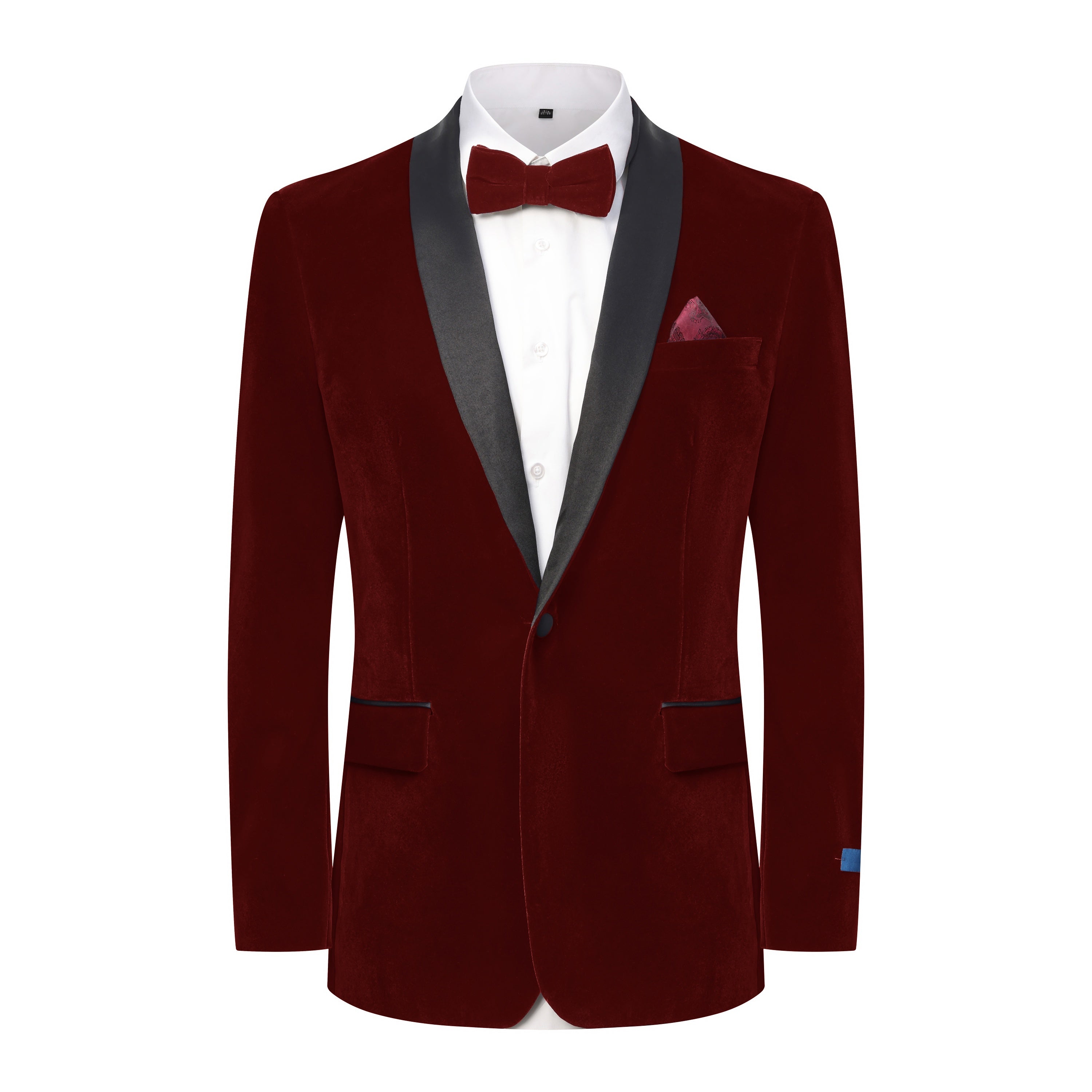 TX600 (VELVET SHAWL LAPEL) - BURGUNDY