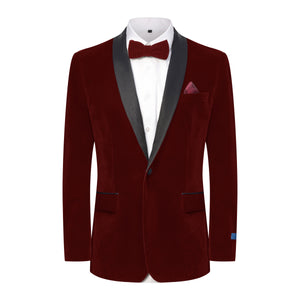 TX600 (VELVET SHAWL LAPEL) - BURGUNDY
