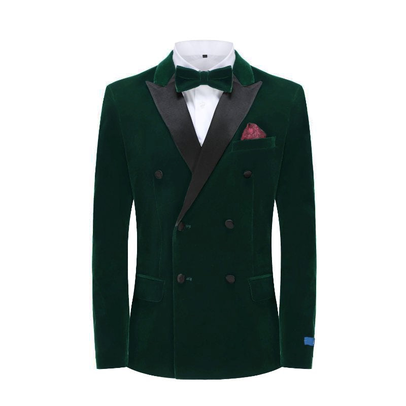 TX900 (VELVET PEAK LAPEL DOUBLE-BREASTED) - HUNTER GREEN