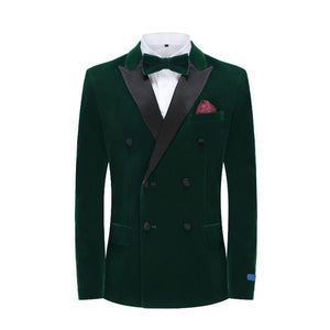 TX900 (VELVET PEAK LAPEL DOUBLE-BREASTED) - HUNTER GREEN