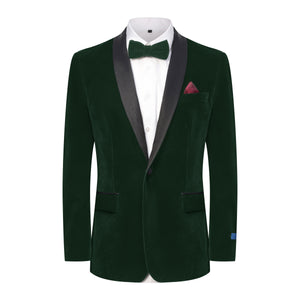 TX600 (VELVET  SHAWL  LAPEL) - HUNTER GREEN